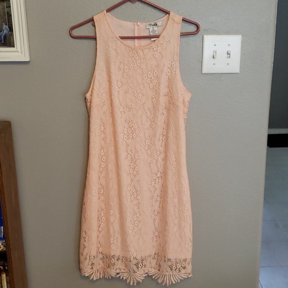 Pale pink lace dress